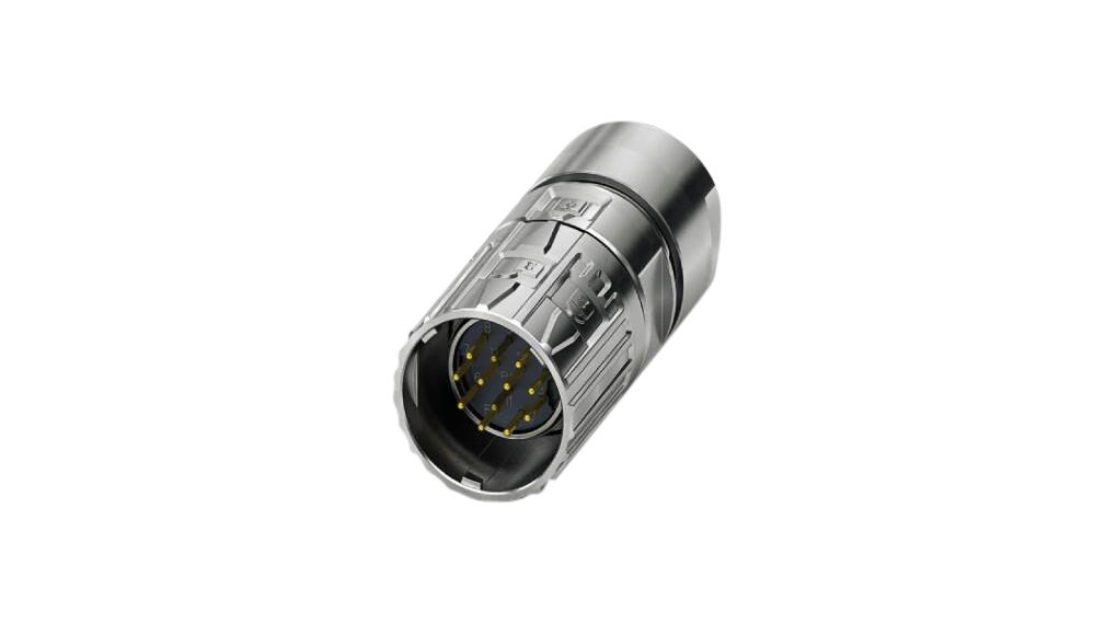 Connecteur cylindrique, M23, Fiche, Droit, Pôles - 12, A sertir, Montage sur câble